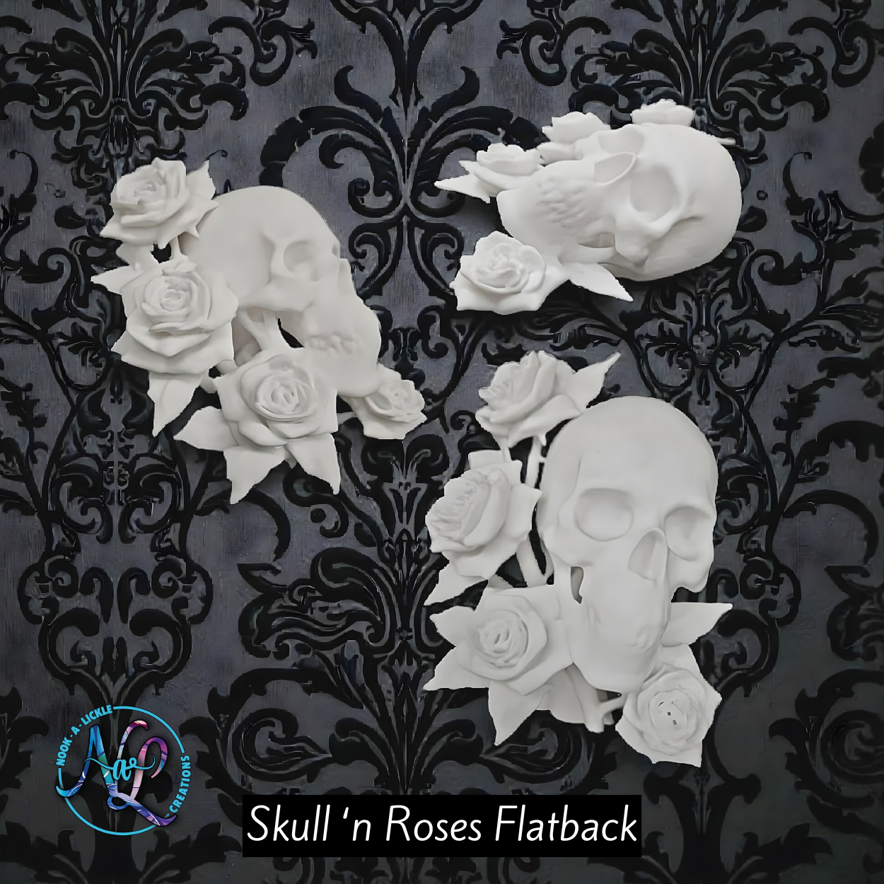 Skull 'n Roses Flatback