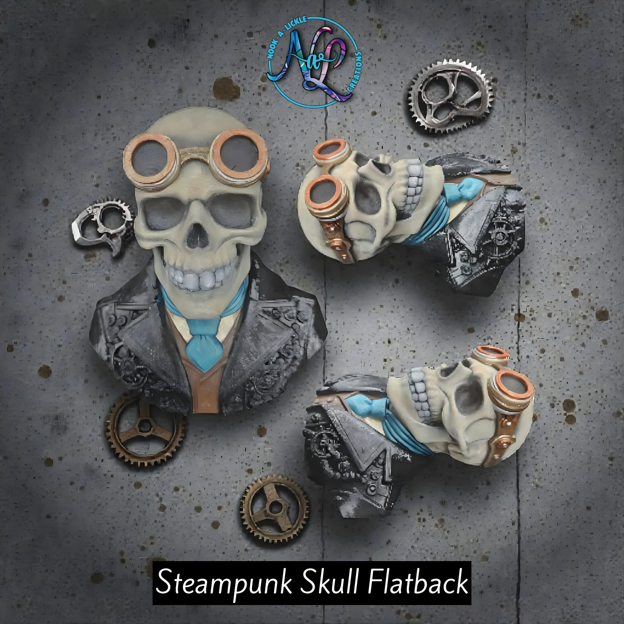 Steampunk Skull Flatback